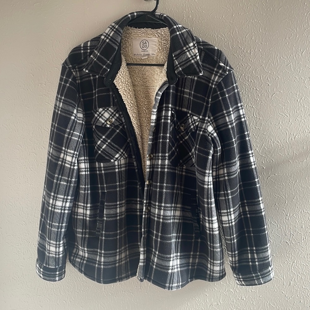 Black and White Fleece Jacket
